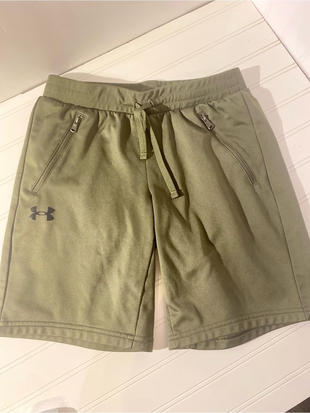 Under Armour Olive Green Kids Athletic Drawstring Shorts